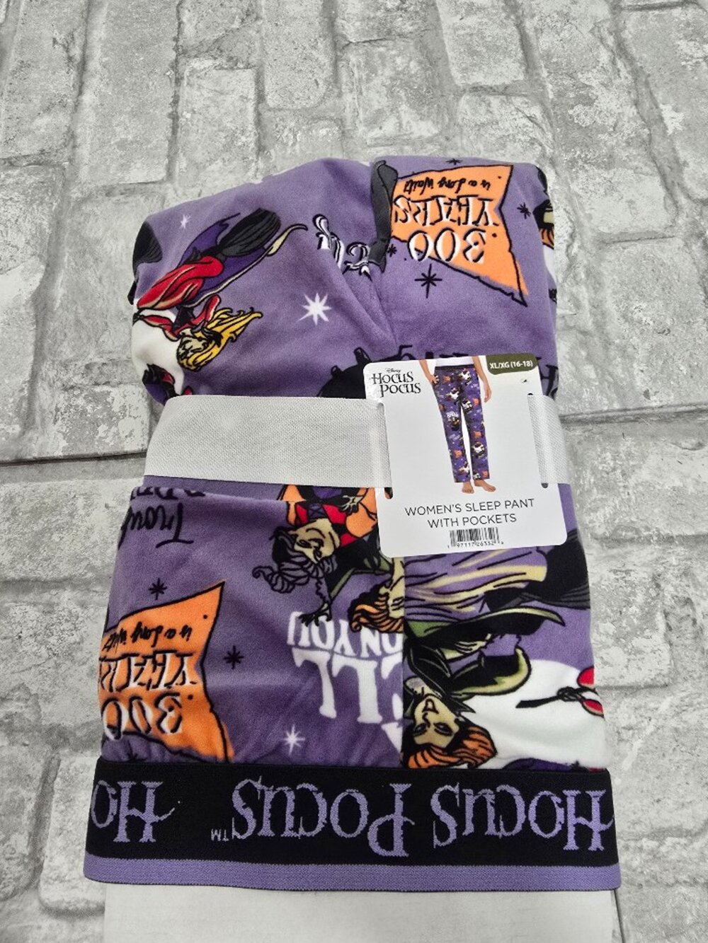 Disney Women's Hocus Pocus Halloween Velour Sleep Pants XL (16-18) New
